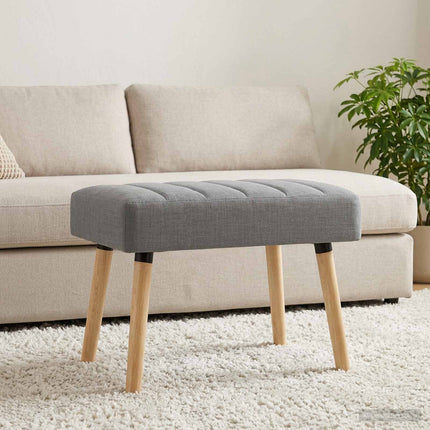 Kanalstoppad Bänk Ljusgrå 60 x 40 x 45 cm Tyg