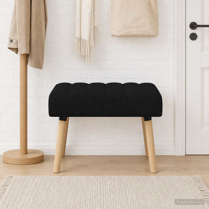 Kanalstoppad Bänk Svart 60 x 40 x 45 cm Tyg