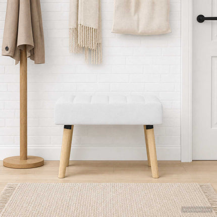Kanalstoppad Bänk Vit 60 x 40 x 45 cm Tyg