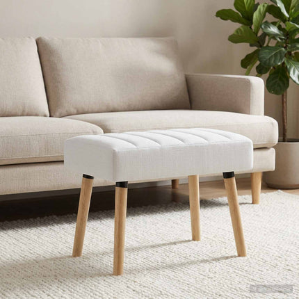 Kanalstoppad Bänk Vit 60 x 40 x 45 cm Tyg