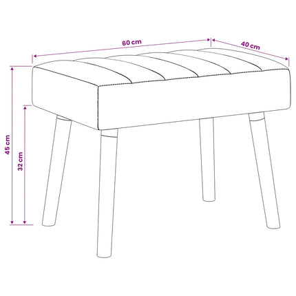 Kanalstoppad Bänk Jeansblå 60 x 40 x 45 cm Tyg