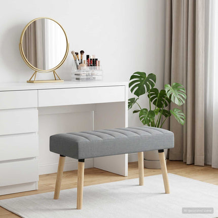 Kanalstoppad Bänk Ljusgrå 80 x 40 x 46 cm Tyg