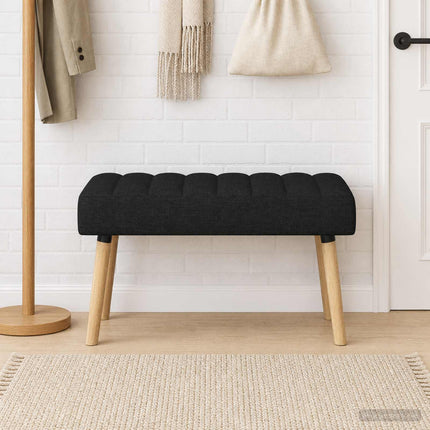 Kanalstoppad Bänk Svart 80 x 40 x 46 cm Tyg