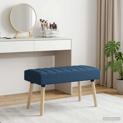 Kanalstoppad Bänk Blå 80 x 40 x 46 cm Tyg