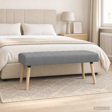 Kanalstoppad Bänk Ljusgrå 110 x 40 x 46 cm Tyg