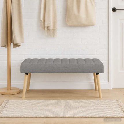 Kanalstoppad Bänk Ljusgrå 110 x 40 x 46 cm Tyg
