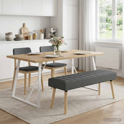 Kanalstoppad Bänk Mörkgrå 110 x 40 x 46 cm Tyg