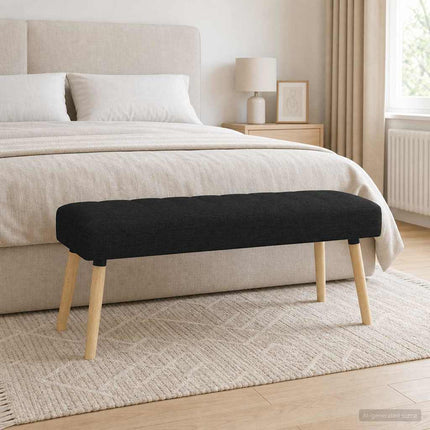 Kanalstoppad Bänk Svart 110 x 40 x 46 cm Tyg
