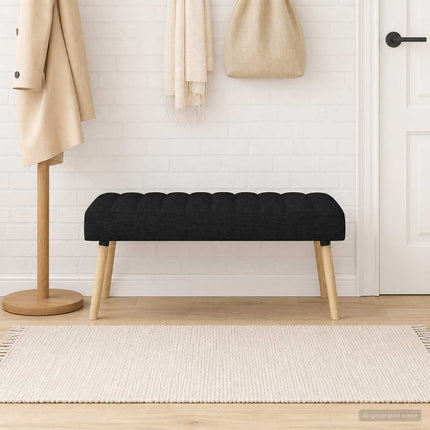 Kanalstoppad Bänk Svart 110 x 40 x 46 cm Tyg