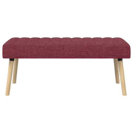 Kanalstoppad Bänk Vinröd 110 x 40 x 46 cm Tyg