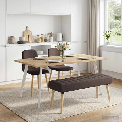 Kanalstoppad Bänk Mörkbrun 110 x 40 x 46 cm Tyg