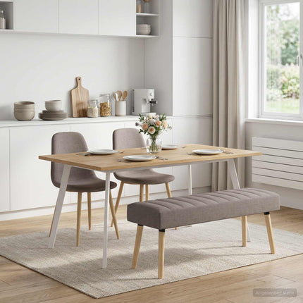 Kanalstoppad Bänk Taupe 110 x 40 x 46 cm Tyg