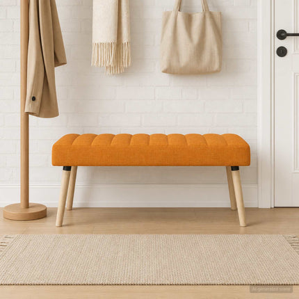 Kanalstoppad Bänk Mörkgul 110 x 40 x 46 cm Tyg