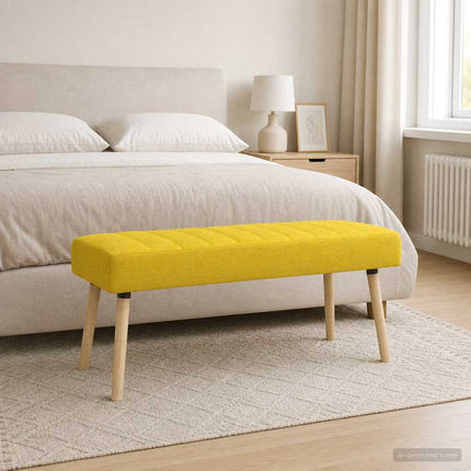 Kanalstoppad Bänk Ljusgul 110 x 40 x 46 cm Tyg