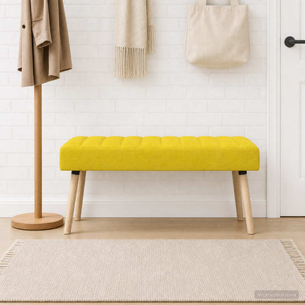 Kanalstoppad Bänk Ljusgul 110 x 40 x 46 cm Tyg