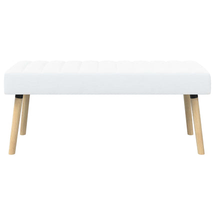 Kanalstoppad Bänk Vit 110 x 40 x 46 cm Tyg