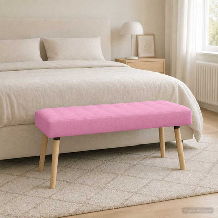 Kanalstoppad Bänk Rosa 110 x 40 x 46 cm Tyg