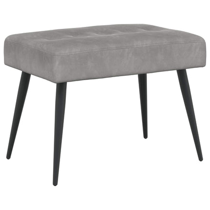 Bänk med knappar Ljusgrå 60 x 40 x 45 cm Sammet
