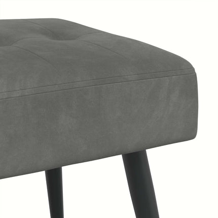 Bänk med knappar Mörkgrå 60 x 40 x 45 cm Sammet