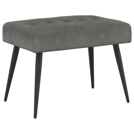 Bänk med knappar Mörkgrå 60 x 40 x 45 cm Sammet