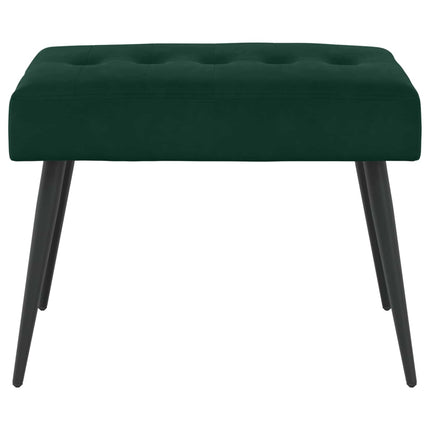 Bänk med knappar Mörkgrön 60 x 40 x 45 cm Sammet