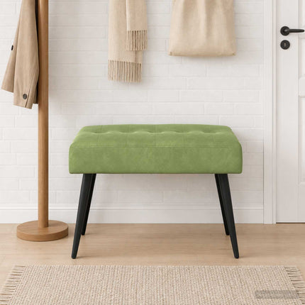 Bänk med knappar Ljusgrön 60 x 40 x 45 cm Sammet