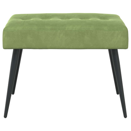 Bänk med knappar Ljusgrön 60 x 40 x 45 cm Sammet