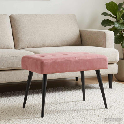 Bänk med knappar Rosa 60 x 40 x 45 cm Sammet