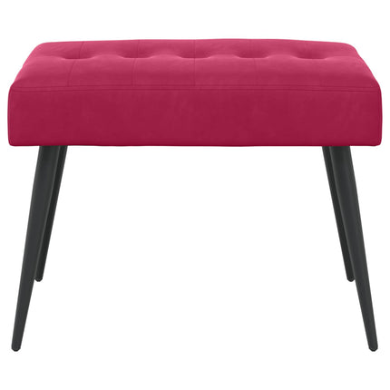 Bänk med knappar Vinröd 60 x 40 x 45 cm Sammet