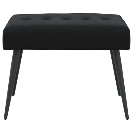 Bänk med knappar Svart 60 x 40 x 45 cm Sammet