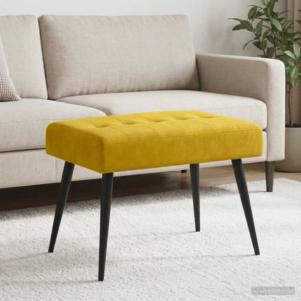 Bänk med knappar Gul 60 x 40 x 45 cm Sammet