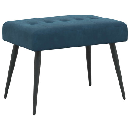 Bänk med knappar Blå 60 x 40 x 45 cm Sammet