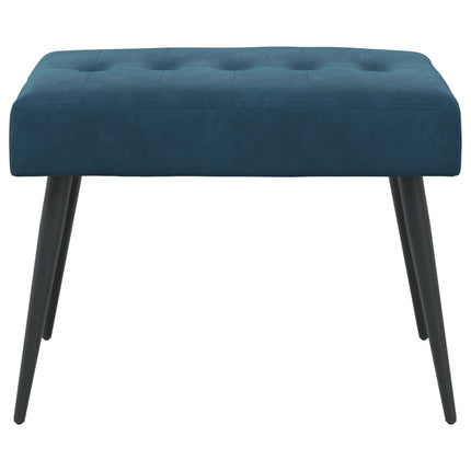 Bänk med knappar Blå 60 x 40 x 45 cm Sammet