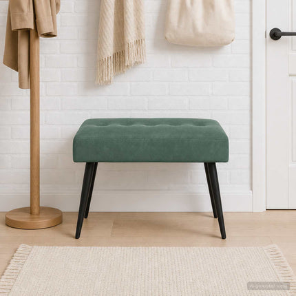 Bänk med knappar Havgrön 60 x 40 x 45 cm Sammet