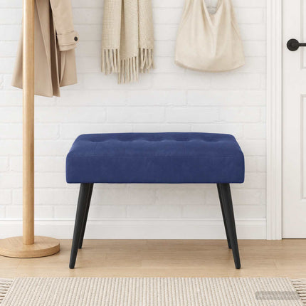 Bänk med knappar Polisblå 60 x 40 x 45 cm Sammet