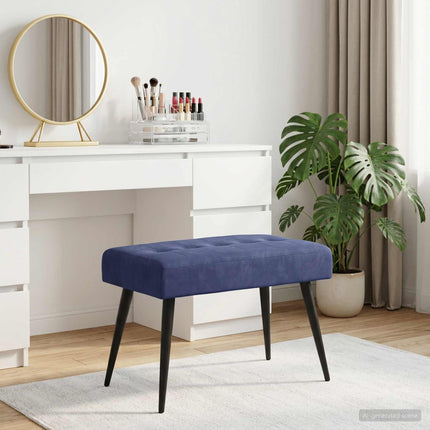 Bänk med knappar Polisblå 60 x 40 x 45 cm Sammet