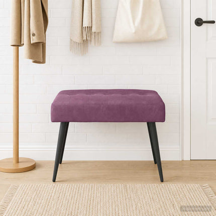 Bänk med knappar Lila 60 x 40 x 45 cm Sammet