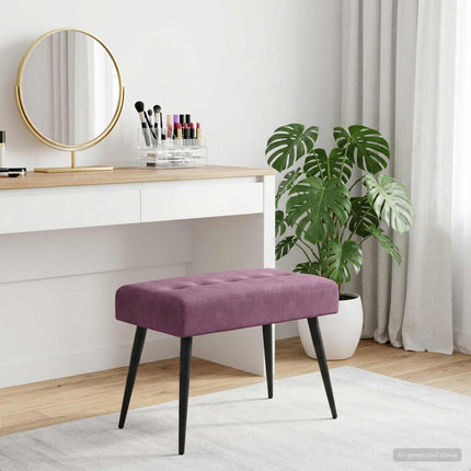 Bänk med knappar Lila 60 x 40 x 45 cm Sammet