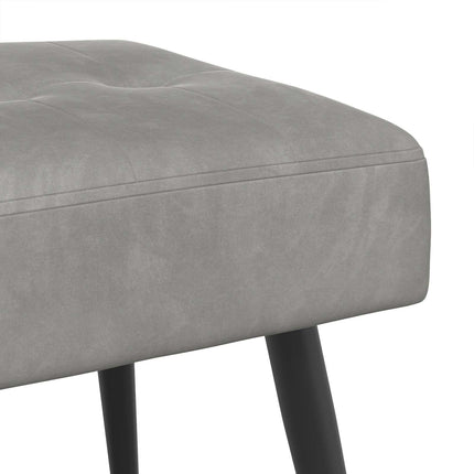Bänk med knappar Ljusgrå 80 x 40 x 46 cm Sammet
