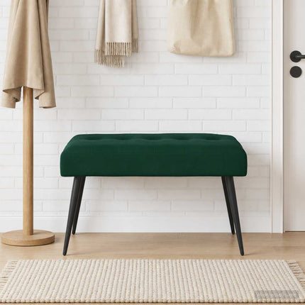 Bänk med knappar Mörkgrön 80 x 40 x 46 cm Sammet