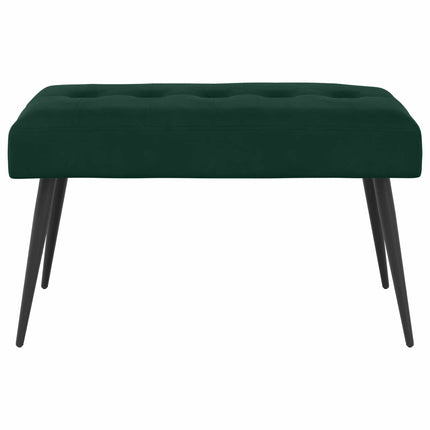 Bänk med knappar Mörkgrön 80 x 40 x 46 cm Sammet