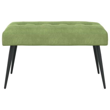 Bänk med knappar Ljusgrön 80 x 40 x 46 cm Sammet