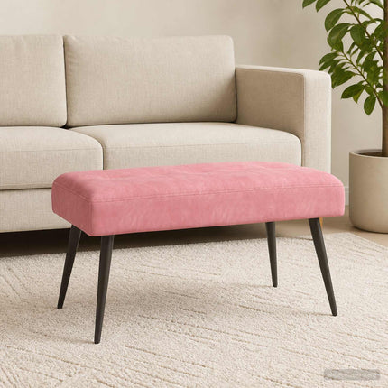 Bänk med knappar Rosa 80 x 40 x 46 cm Sammet