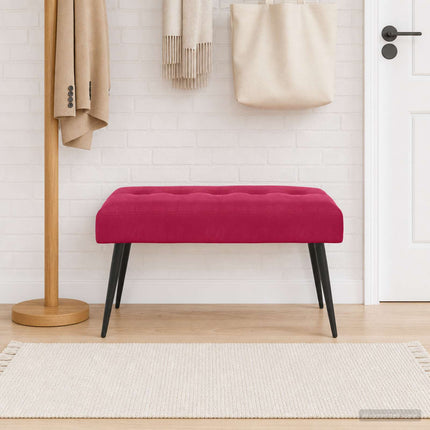 Bänk med knappar Vinröd 80 x 40 x 46 cm Sammet