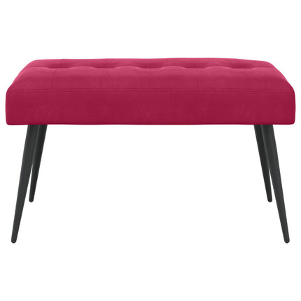 Bänk med knappar Vinröd 80 x 40 x 46 cm Sammet