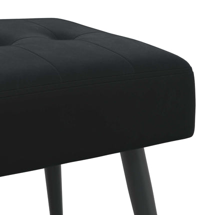 Bänk med knappar Svart 80 x 40 x 46 cm Sammet