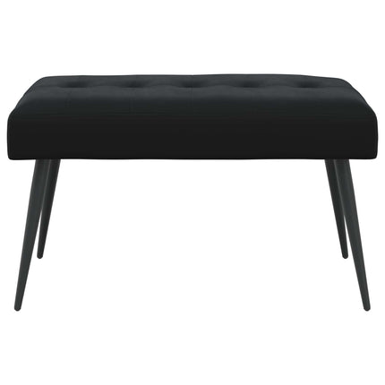Bänk med knappar Svart 80 x 40 x 46 cm Sammet
