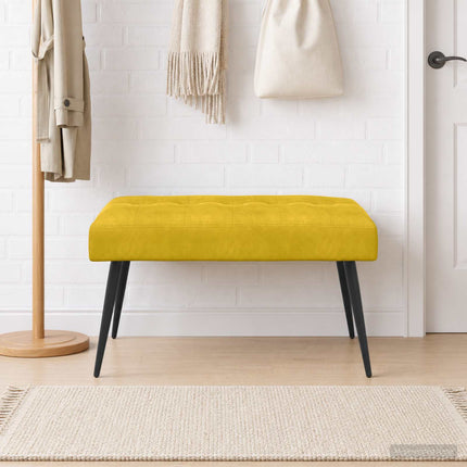Bänk med knappar Gul 80 x 40 x 46 cm Sammet