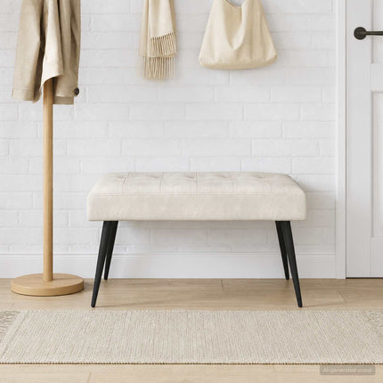 Bänk med knappar Gräddvit 80 x 40 x 46 cm Sammet