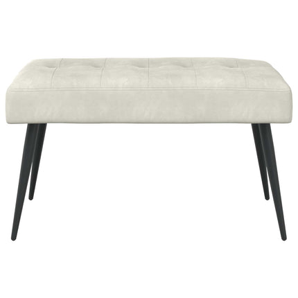 Bänk med knappar Gräddvit 80 x 40 x 46 cm Sammet